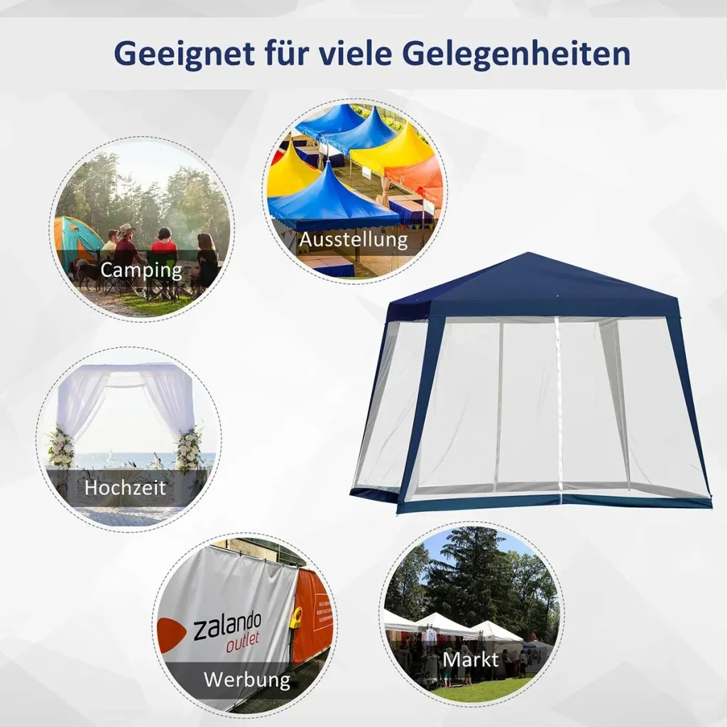 Pavillon mit Moskitonetz beige