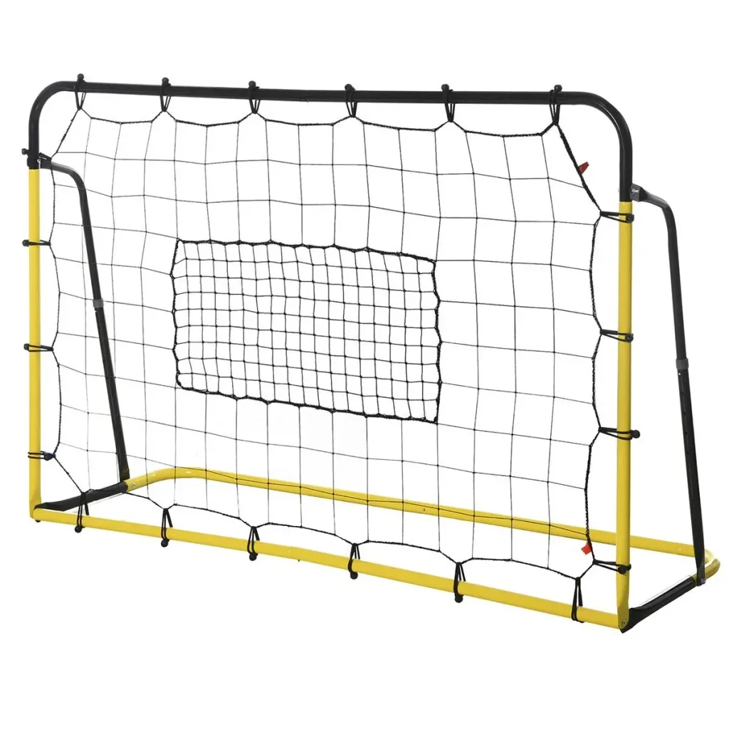 Kickback Fußball Rebounder Tor Rückprallwand Netz für Fußball, Basketball und Baseball, Stahl+PE, Gelb+Schwarz, 184 x 63