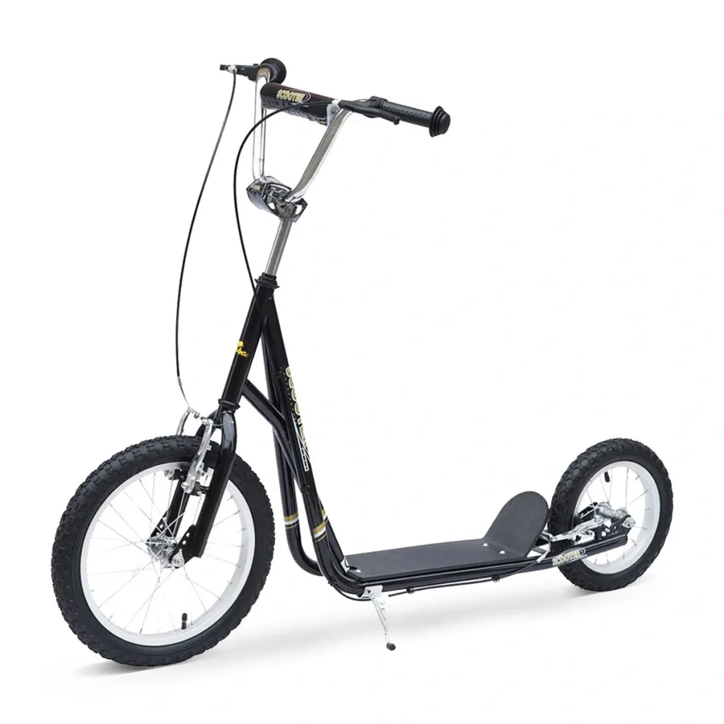 Kinderroller Scooter Tretroller Cityroller Kinder Roller Kickboard ab funf Jahren 16/12 Zoll Schwarz 135 x 58 x 92-100 c