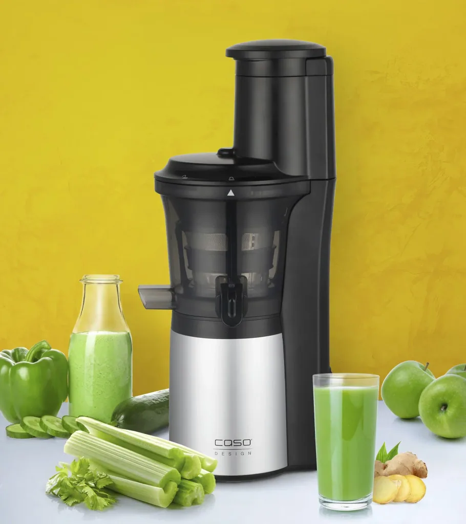 Entsafter, Design Slow Juicer "SJW 300", Edelstahl, Schwarz, 300 Watt