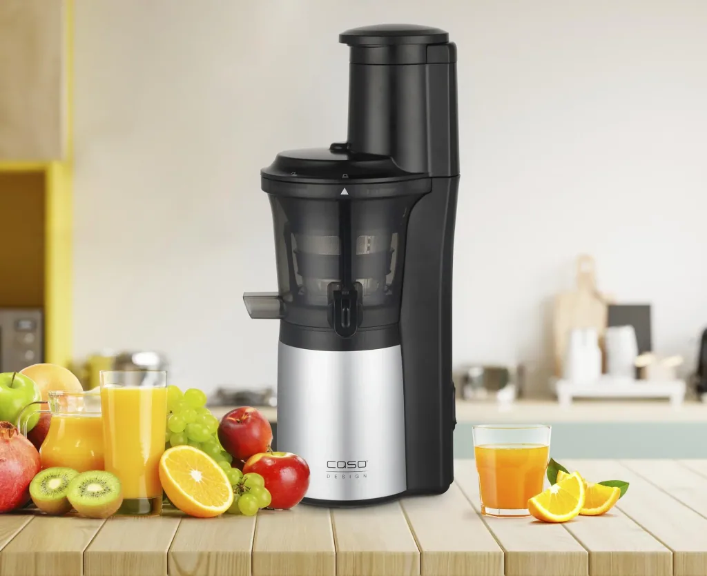 Entsafter, Design Slow Juicer "SJW 300", Edelstahl, Schwarz, 300 Watt