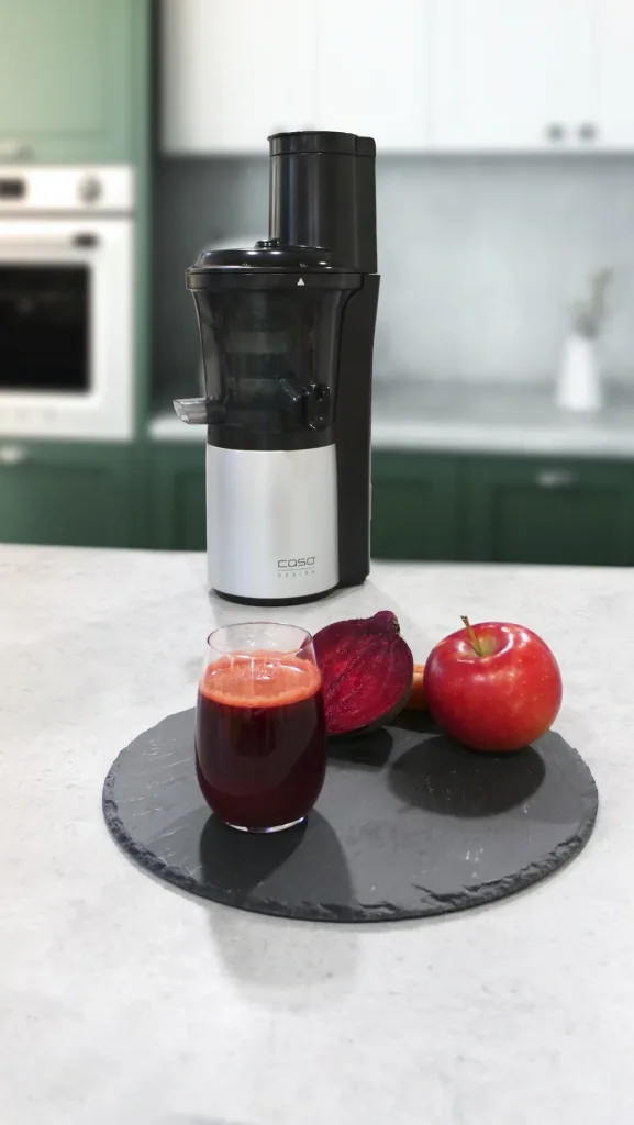 Entsafter, Design Slow Juicer "SJW 300", Edelstahl, Schwarz, 300 Watt