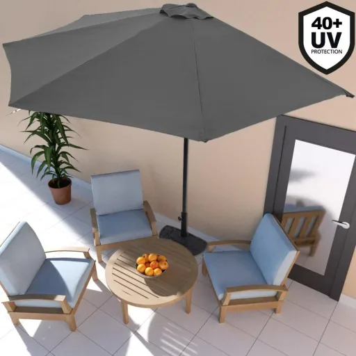 Sonnenschirm anthrazit UV-Schutz 50+ - ohne Ständer