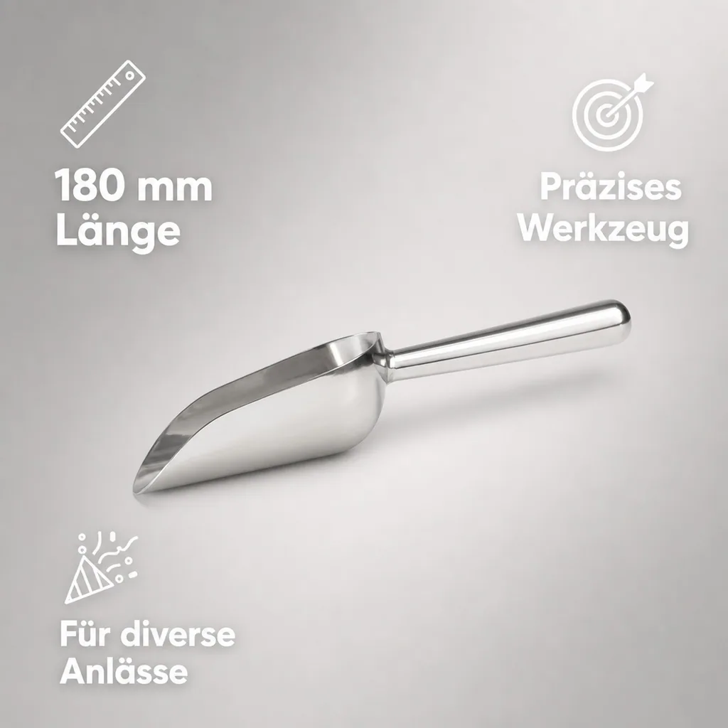 Eisschaufel Edelstahl poliert - Profi scoop, 5 oz.(148 ml.) 180 mm lang
