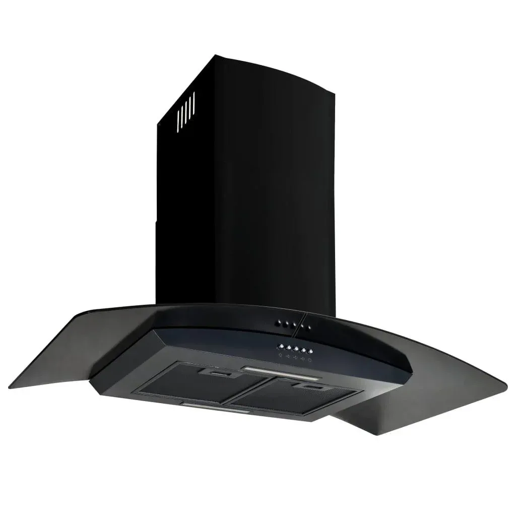 Wandhaube 756 m³/h 90 cm Edelstahl schwarz