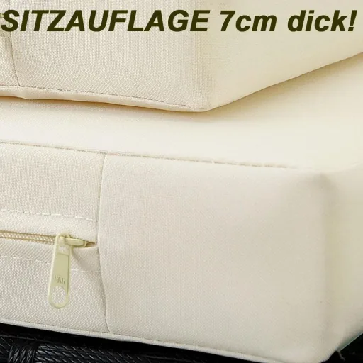 Casaria Poly Rattan XXL Sonneninsel Gartenmöbel-Set 230cm klappbarer Sonnenschirm - 7cm Kissen braun