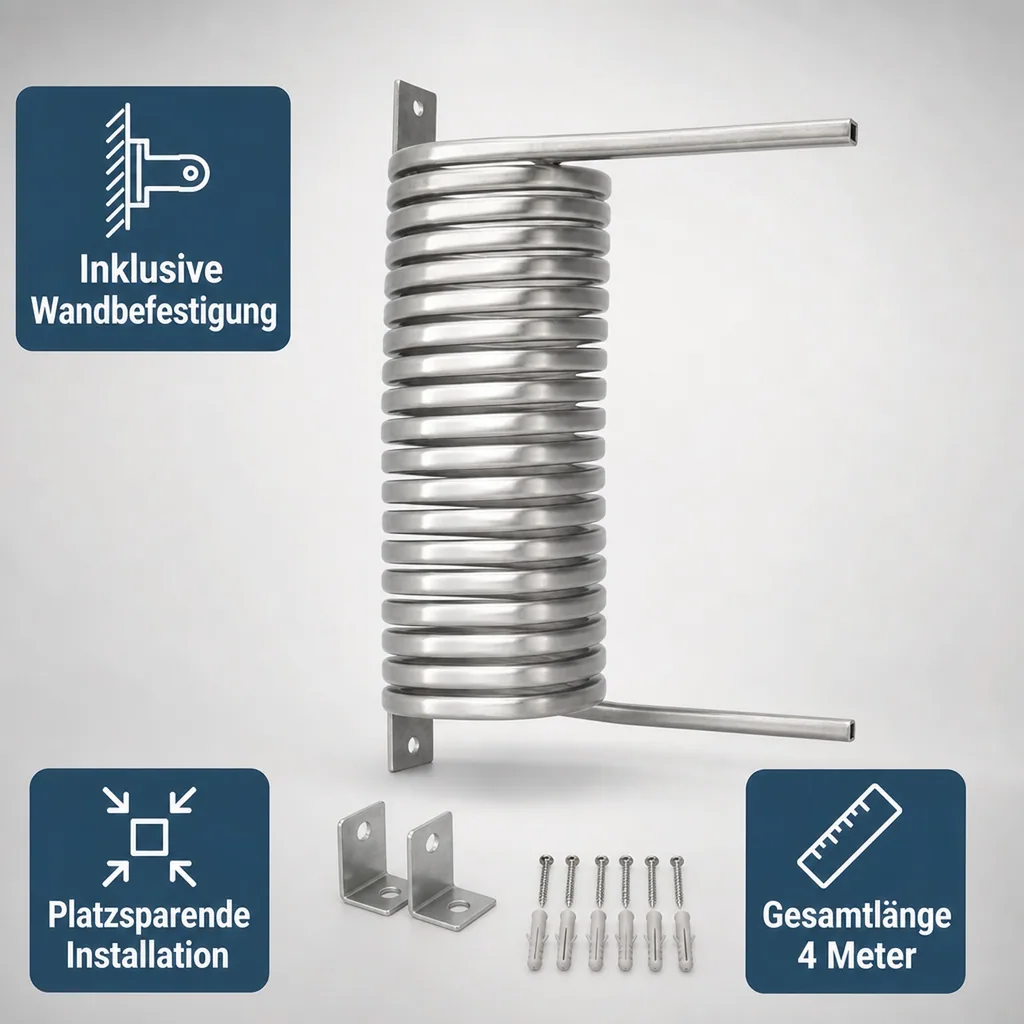Bier Kühl- und Beruhigungsschlange aus CNS 6 x 6 cm eckig