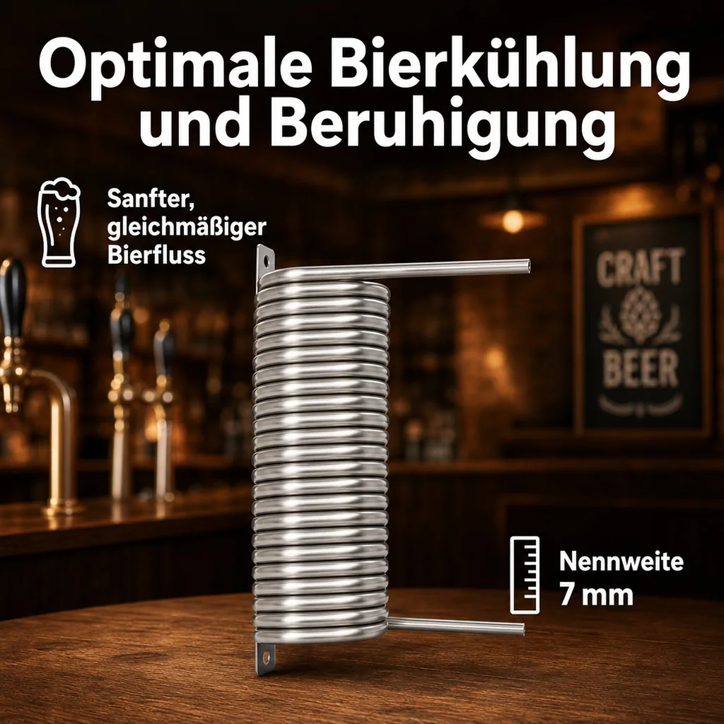 Bier Kühl- und Beruhigungsschlange aus CNS 6 x 6 cm eckig