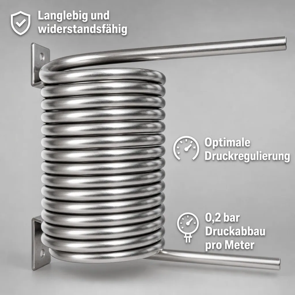 Bier Kühl- und Beruhigungsschlange aus CNS 6 x 6 cm eckig