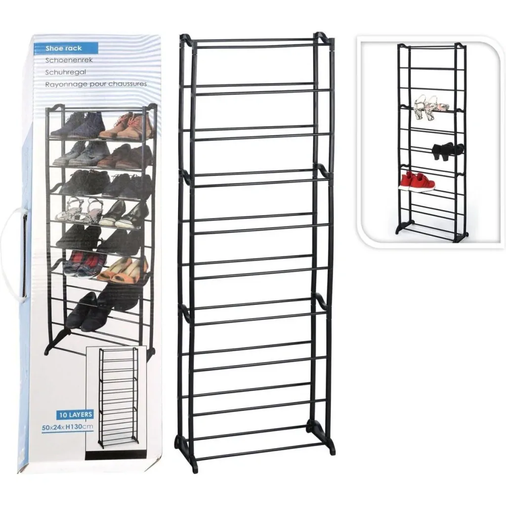 Storage Solutions Schuhregal - 10 Schichten - Metall - Schwarz