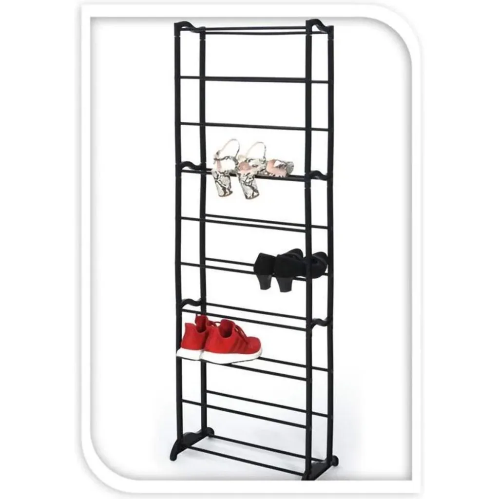 Storage Solutions Schuhregal - 10 Schichten - Metall - Schwarz