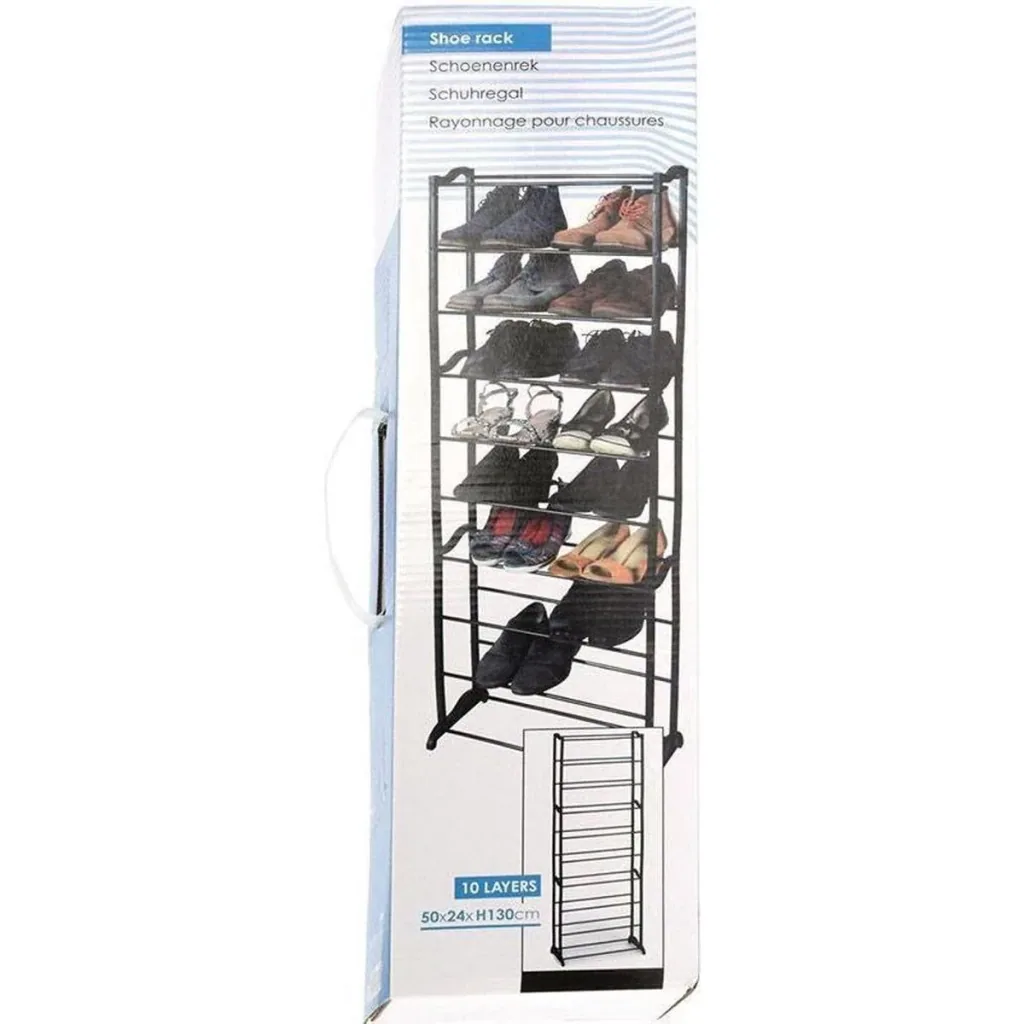 Storage Solutions Schuhregal - 10 Schichten - Metall - Schwarz
