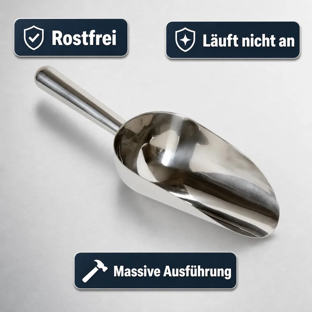 Eisschaufel Edelstahl poliert - Profi scoop, 12 oz.(355 ml.) 250 mm lang