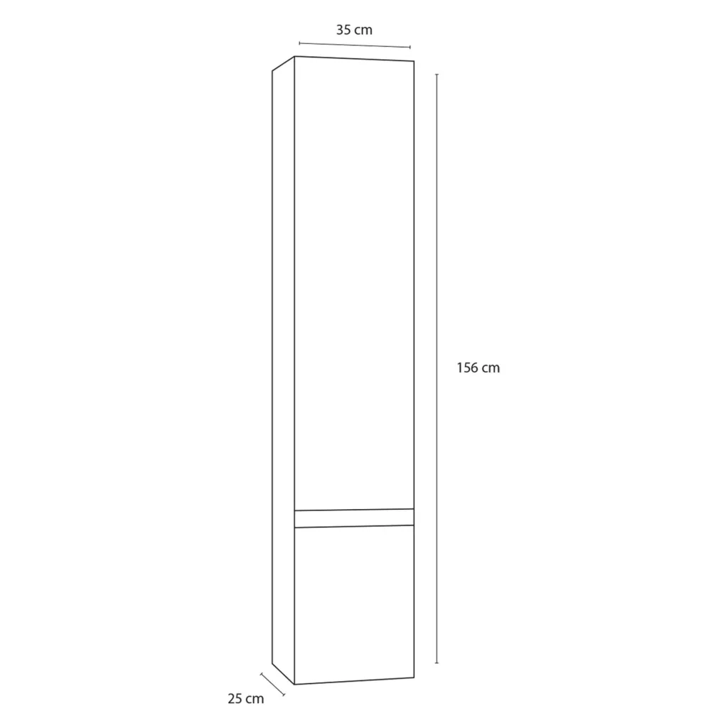 Stripe Bade Hoher Schrank rechts 35x156cm Weiss