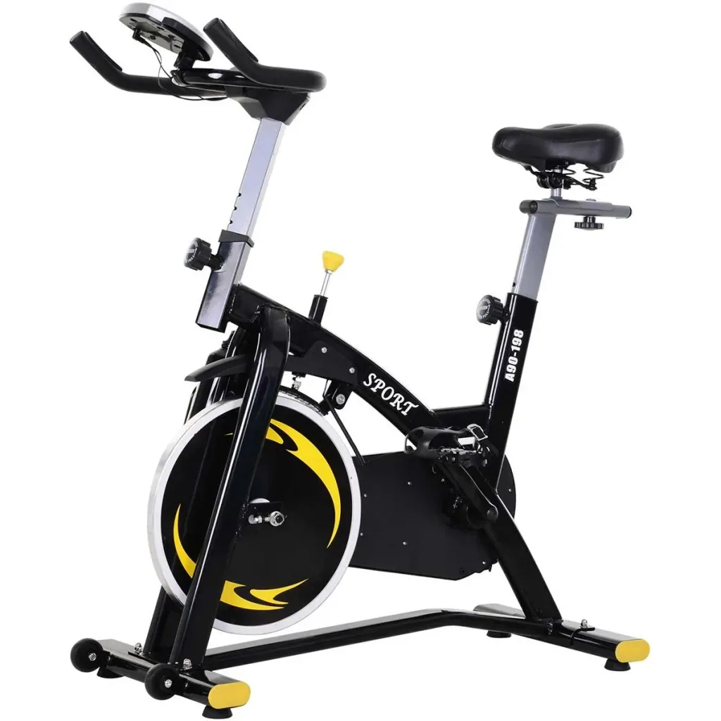 Fahrradtrainer mit stufenlosem Widerstand, Heimtrainer mit 10KG Schwungrad, Indoor Cycling Bike, Fitnessfahrrad, Höhenve