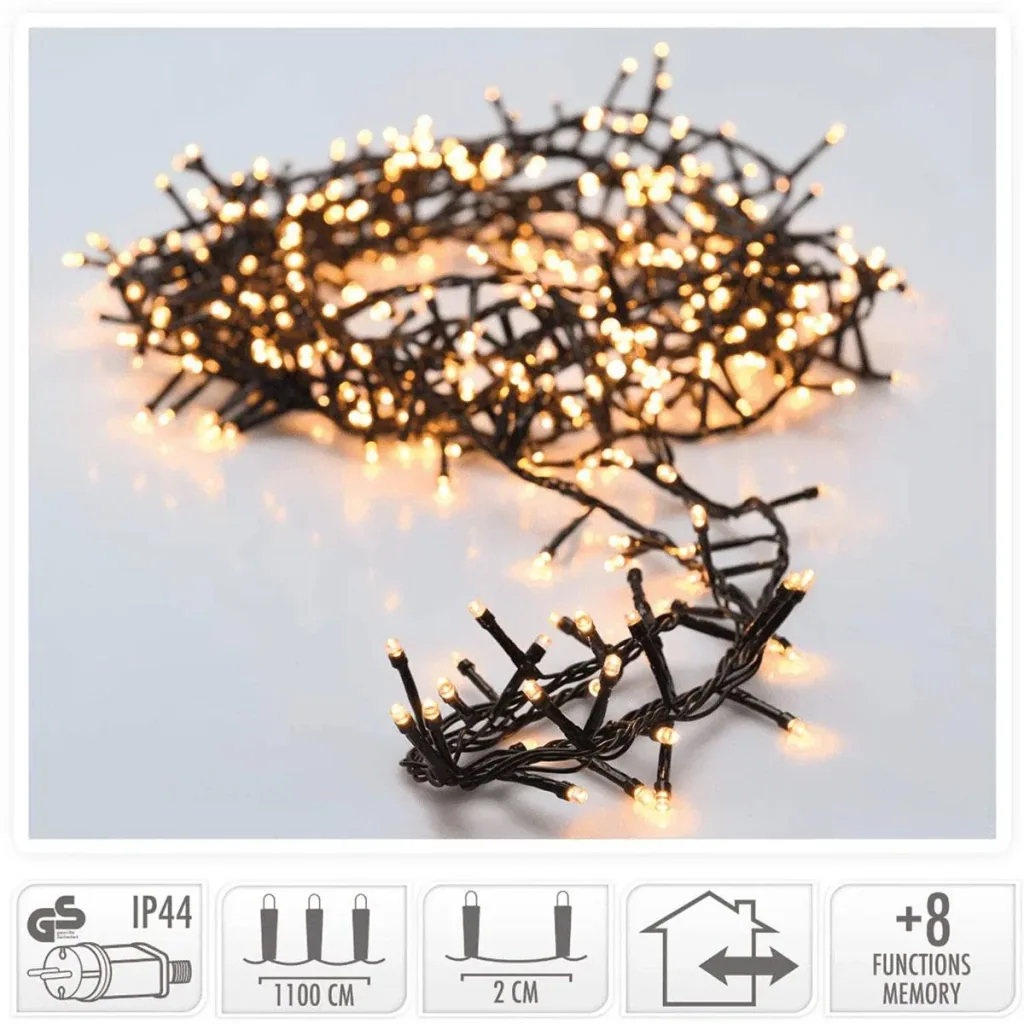 4x Weihnachtsbaumbeleuchtung 11 Meter Smart steuerbar vom Telefon 560LED für Innenräume MIT Perel Smart home