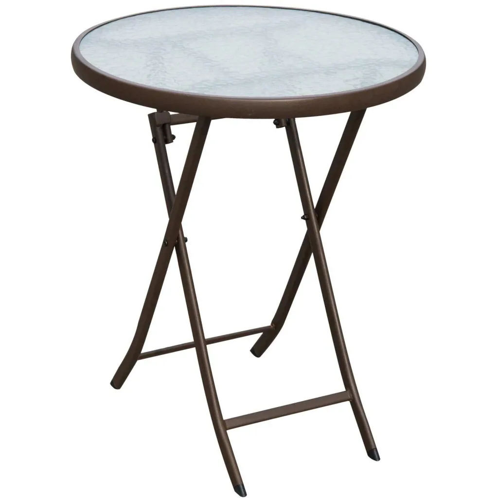 Bistroset Balkonset 3 tlg, Polyrattan Klappbar Braun