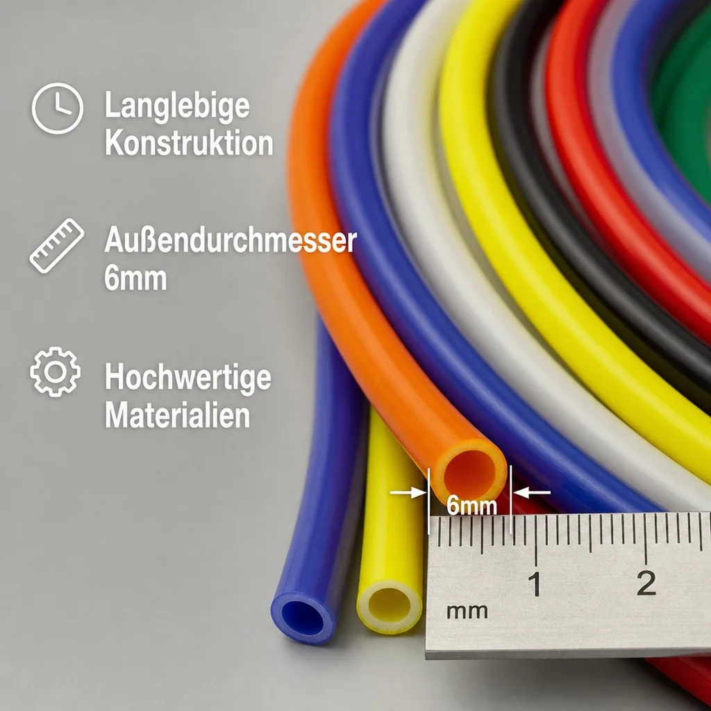 Druckluftschlauch, Außendurchmesser 1/4" (6mm) - Meterware