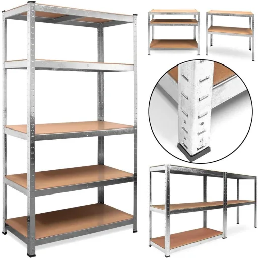 Schwerlast-Metall-Lagerregal / Regaleinheit, 5 Böden 875kg Tragkraft 180x90x60 cm 175kg pro Boden