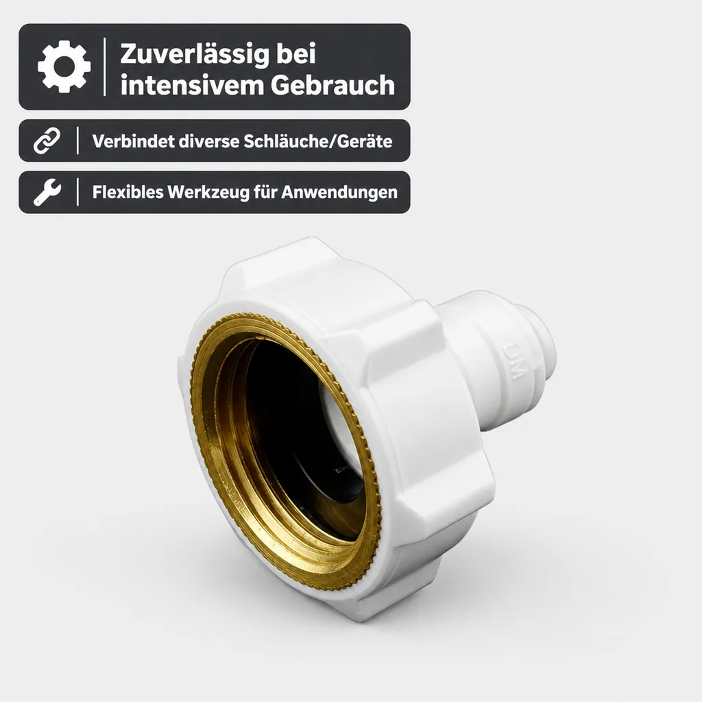 3/4" Aufschraubverbinder für 1/4" Schlauch Adapter