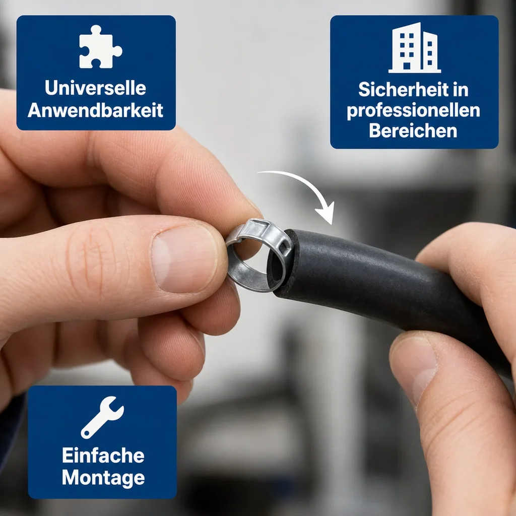 1-Ohr-Schlauchklemme für NW 7 mm, verzinkt, 100 Stück