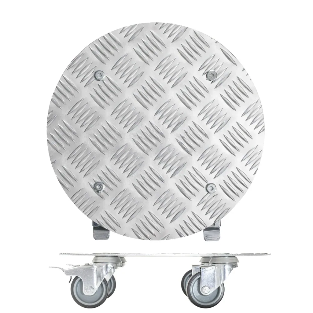 Multi Roller MR 7005, Ø 30 x 7,5 cm, softe Rollen Ø 50 mm, Gleitlager, 2 Bremsen, Alu Riffelblech, Tragkraft 100 kg