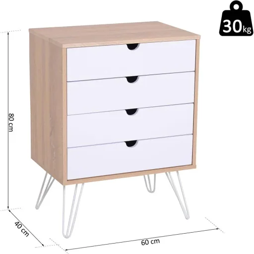 Nachttisch Nachtschrank Beistellstisch Flurkommode Konsole 4 x Schublade