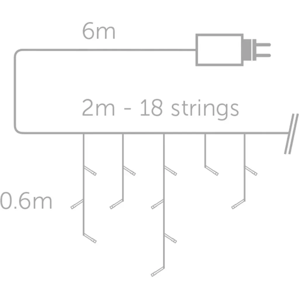 Vellight Eiszapfen-Weihnachtsbeleuchtung - 2 x 0,6 m - 72 LEDs - Warmweiß - Innen und Außen