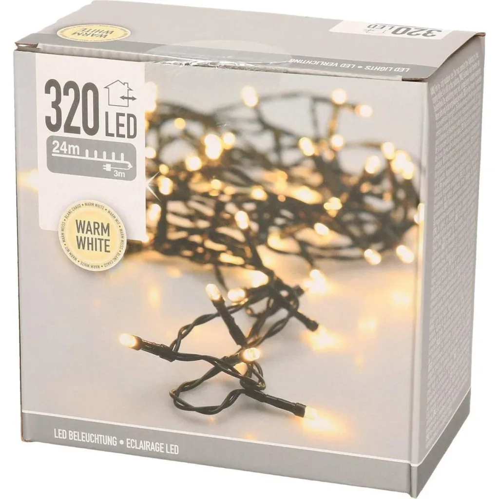 Weihnachtsbeleuchtung 320 LEDs 24 Meter warmweiß - LED-Lichter