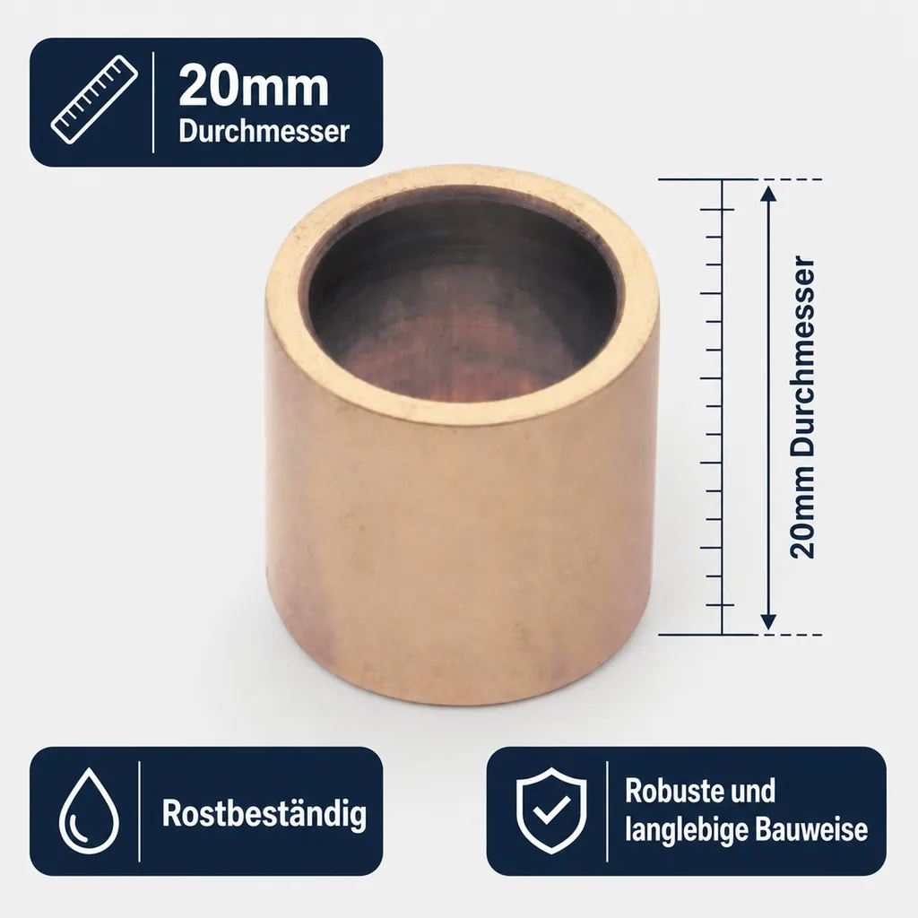 Distanzhülse, Abstandshalter, Abstandshülse- für Schankhahn, Gewinde, Messing, 20mm