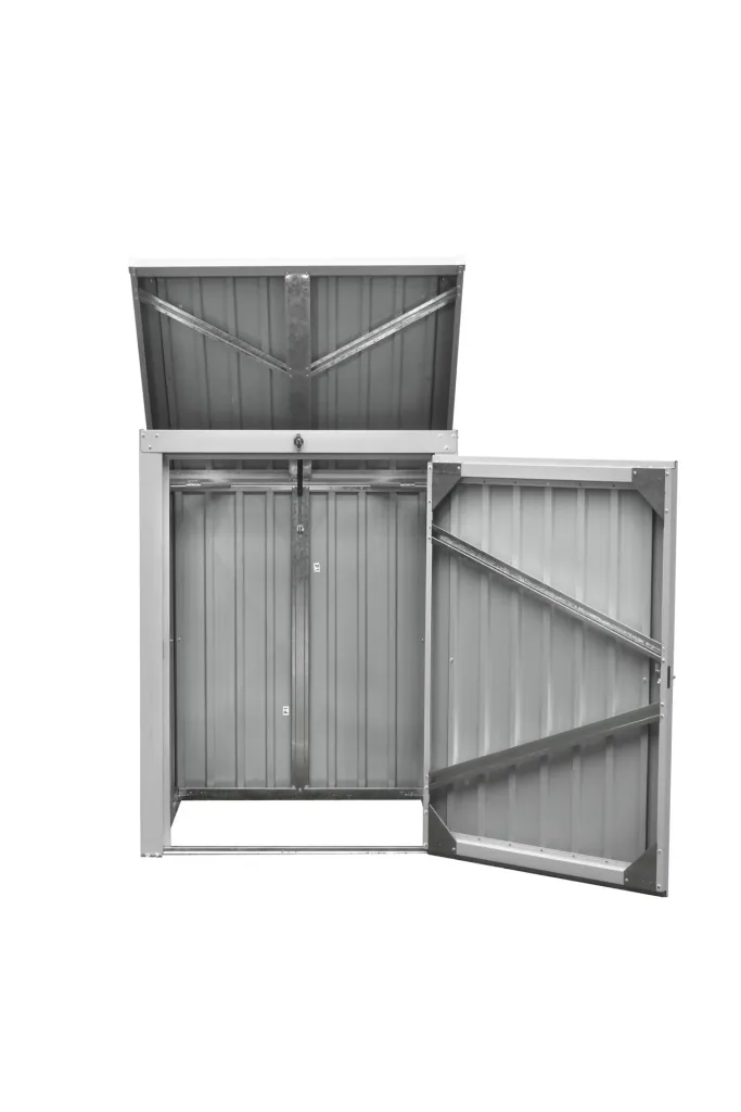 Westmann Mülltonnenbox für 1x 240 L, 104×101×134 cm, Anthrazit – abschließbarer Stahlkorpus
