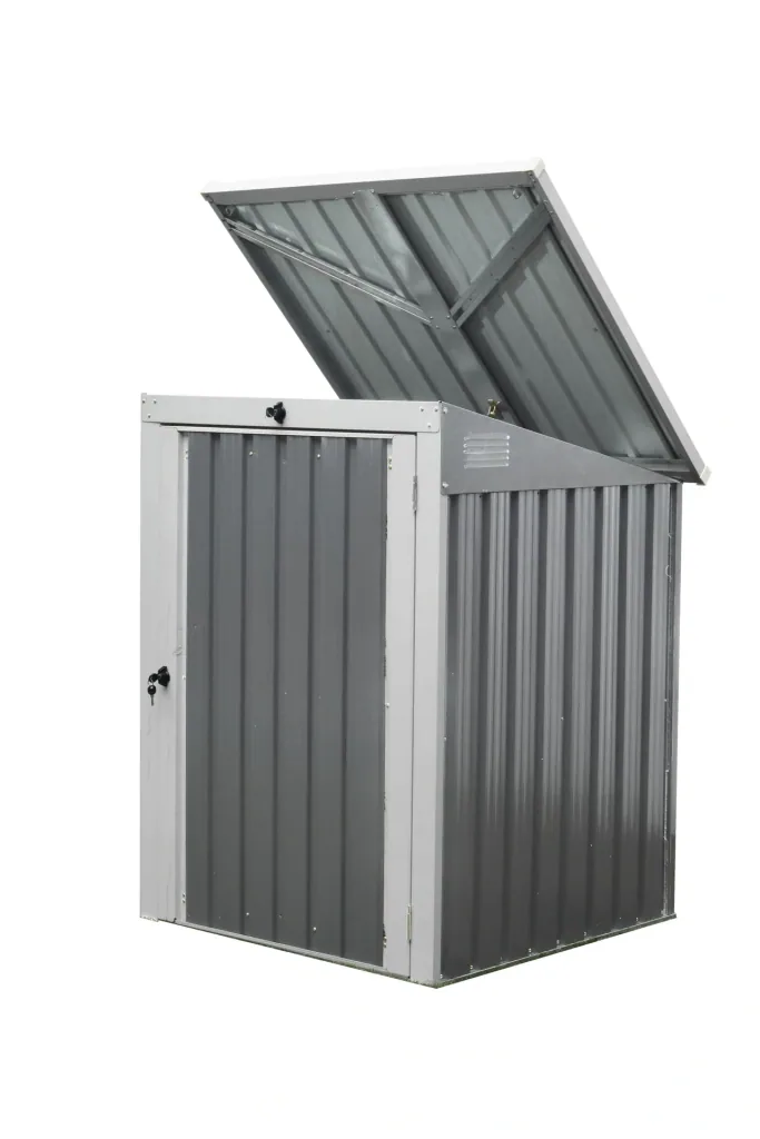 Westmann Mülltonnenbox für 1x 240 L, 104×101×134 cm, Anthrazit – abschließbarer Stahlkorpus