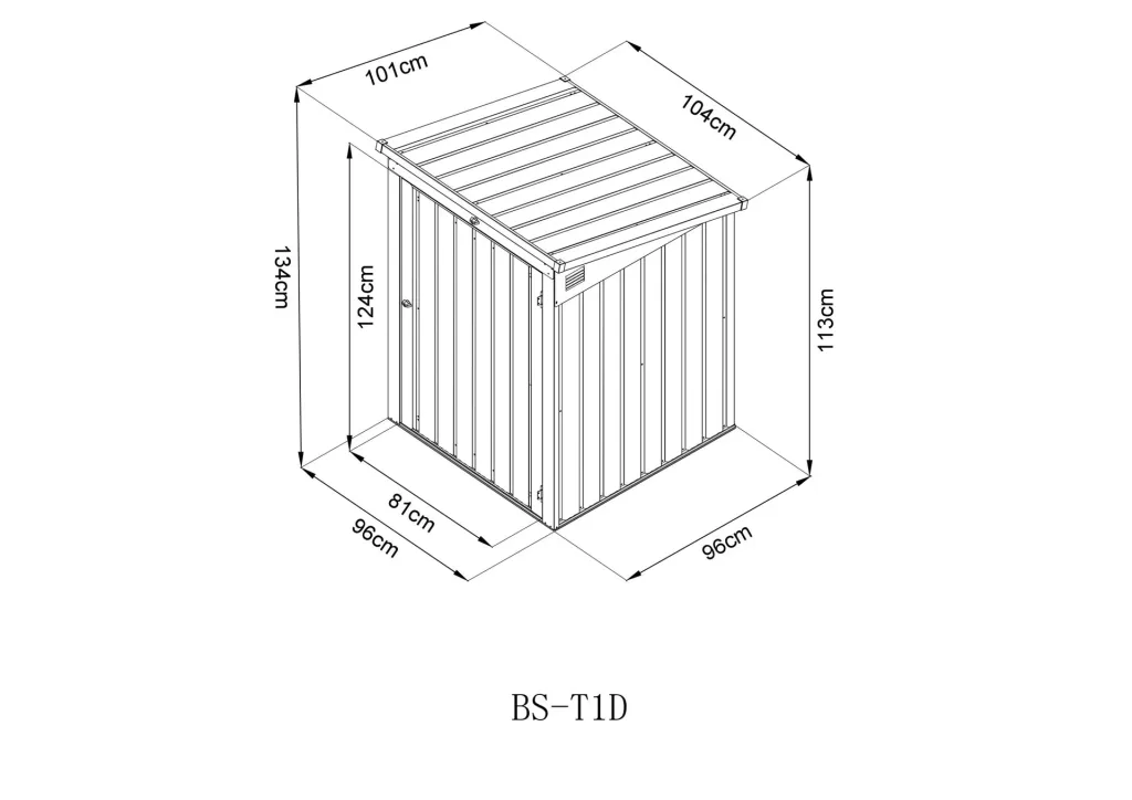 Westmann Mülltonnenbox für 1x 240 L, 104×101×134 cm, Anthrazit – abschließbarer Stahlkorpus