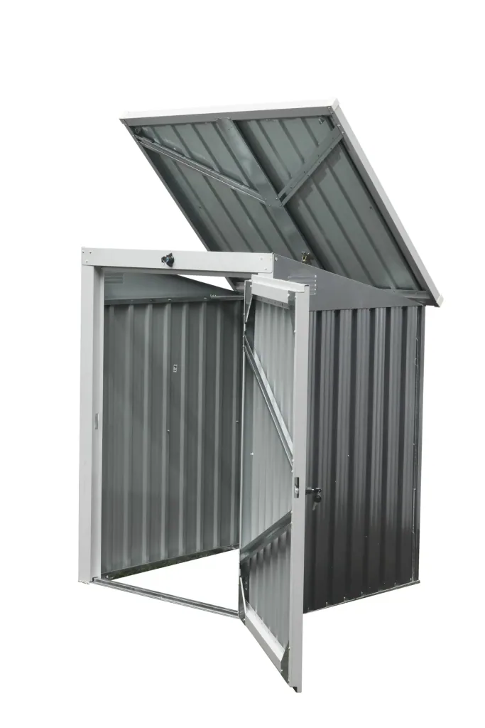 Westmann Mülltonnenbox für 1x 240 L, 104×101×134 cm, Anthrazit – abschließbarer Stahlkorpus