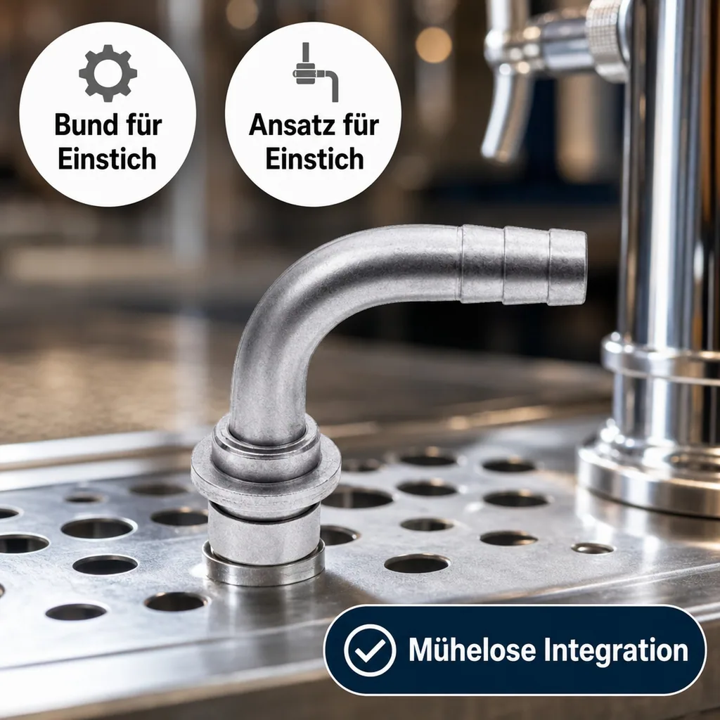 Bierschlauchtülle Gebogen CNS, NW 4mm