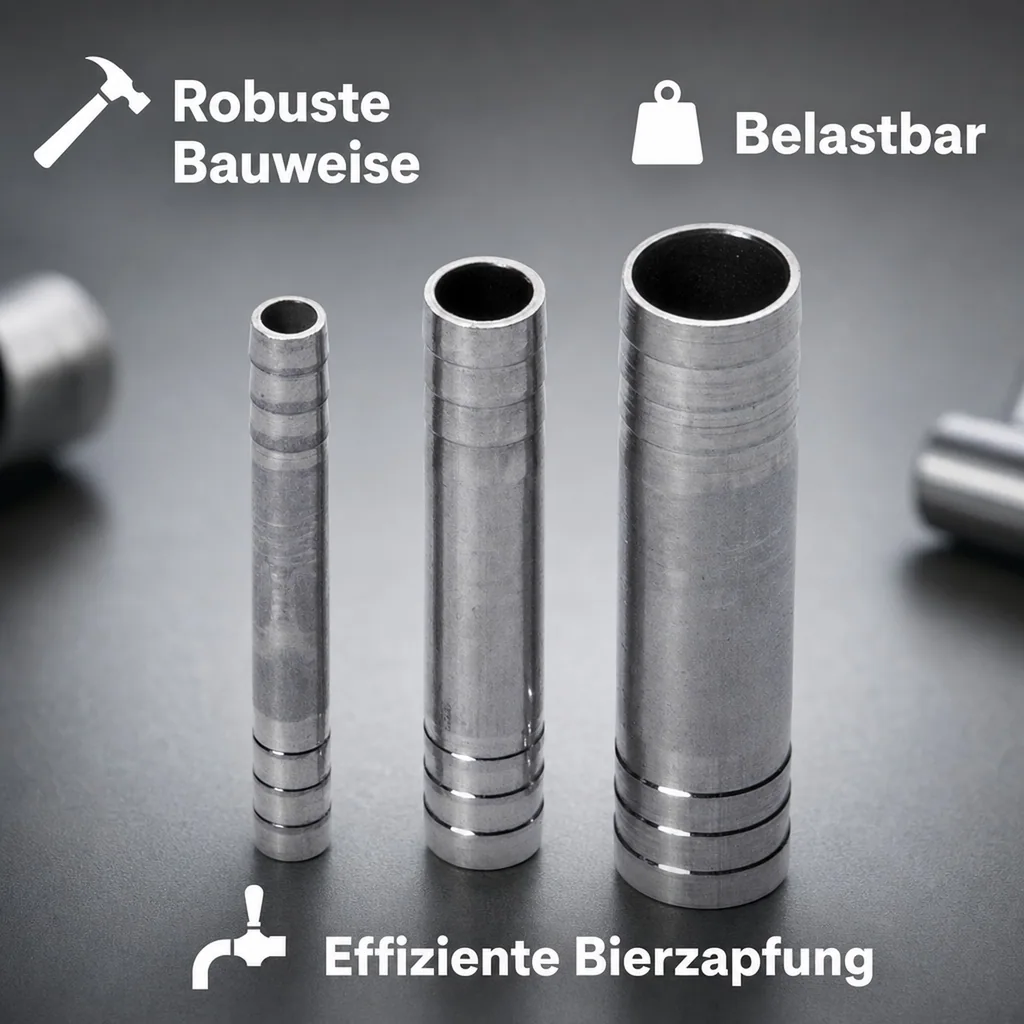 Doppel-Bierschlauchtülle CNS (NW 7mm) - Für professionelle Zapfanlagen