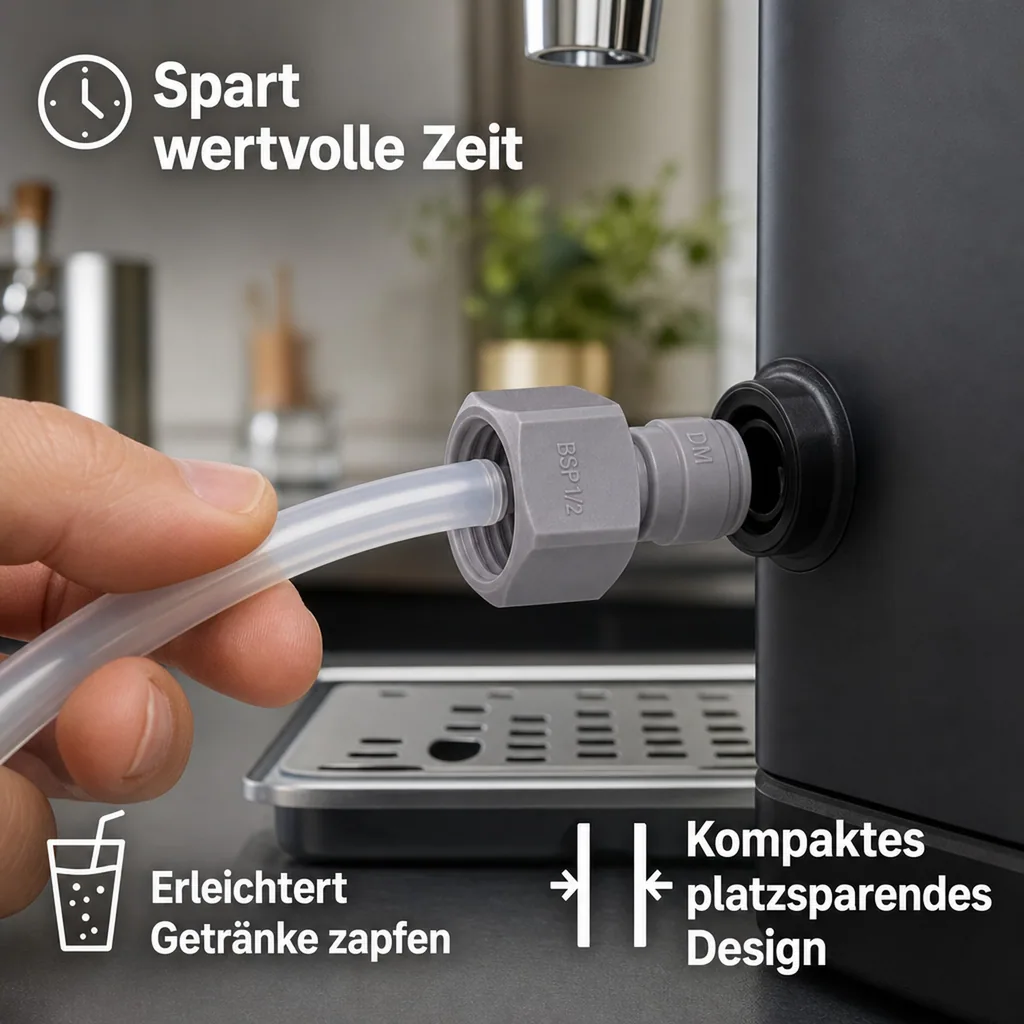 Schlauchadapter, Adapter 3/8" Aufschraub auf 1/2" Einsteck - Einfache & Sichere Verbindung