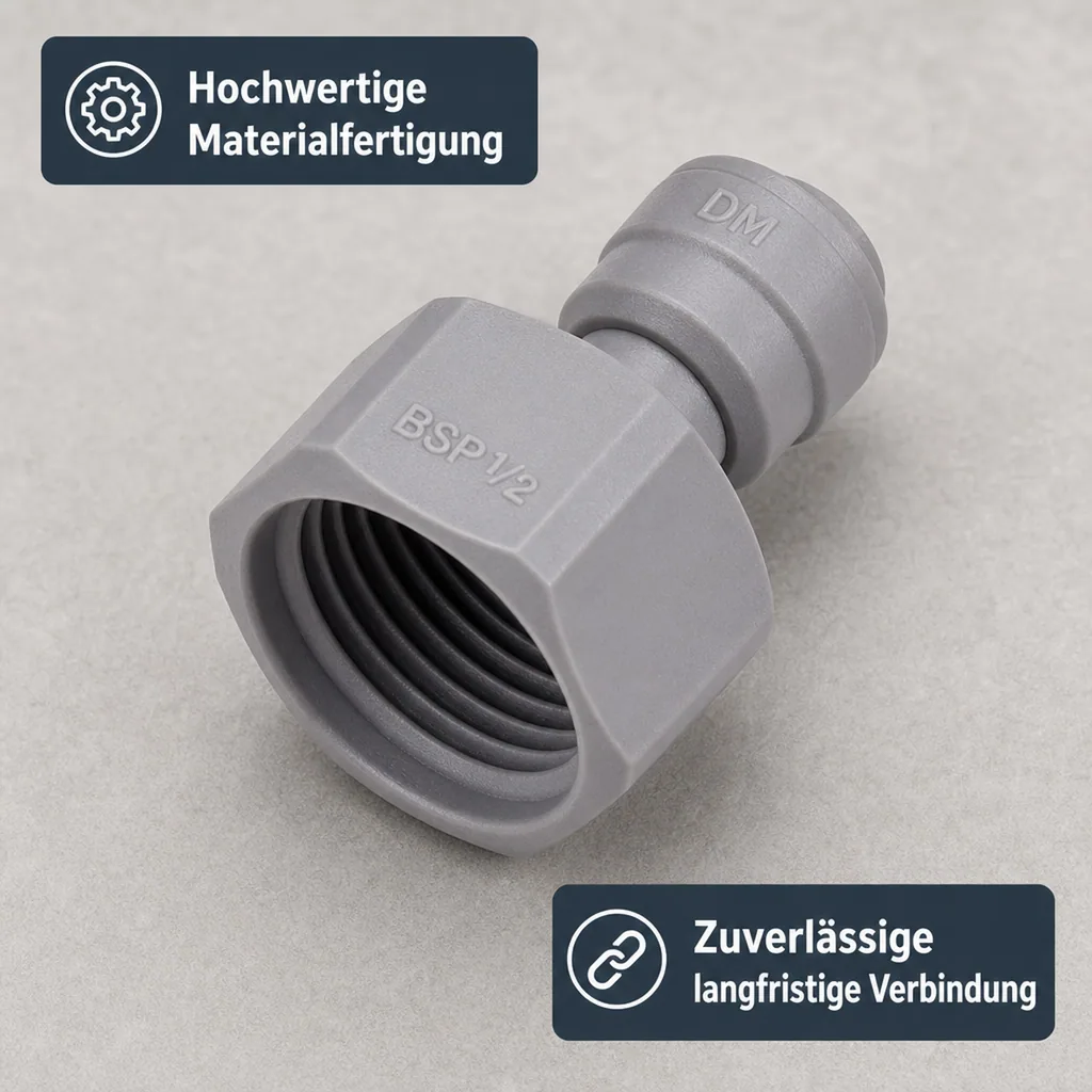 Schlauchadapter, Adapter 3/8" Aufschraub auf 1/2" Einsteck - Einfache & Sichere Verbindung