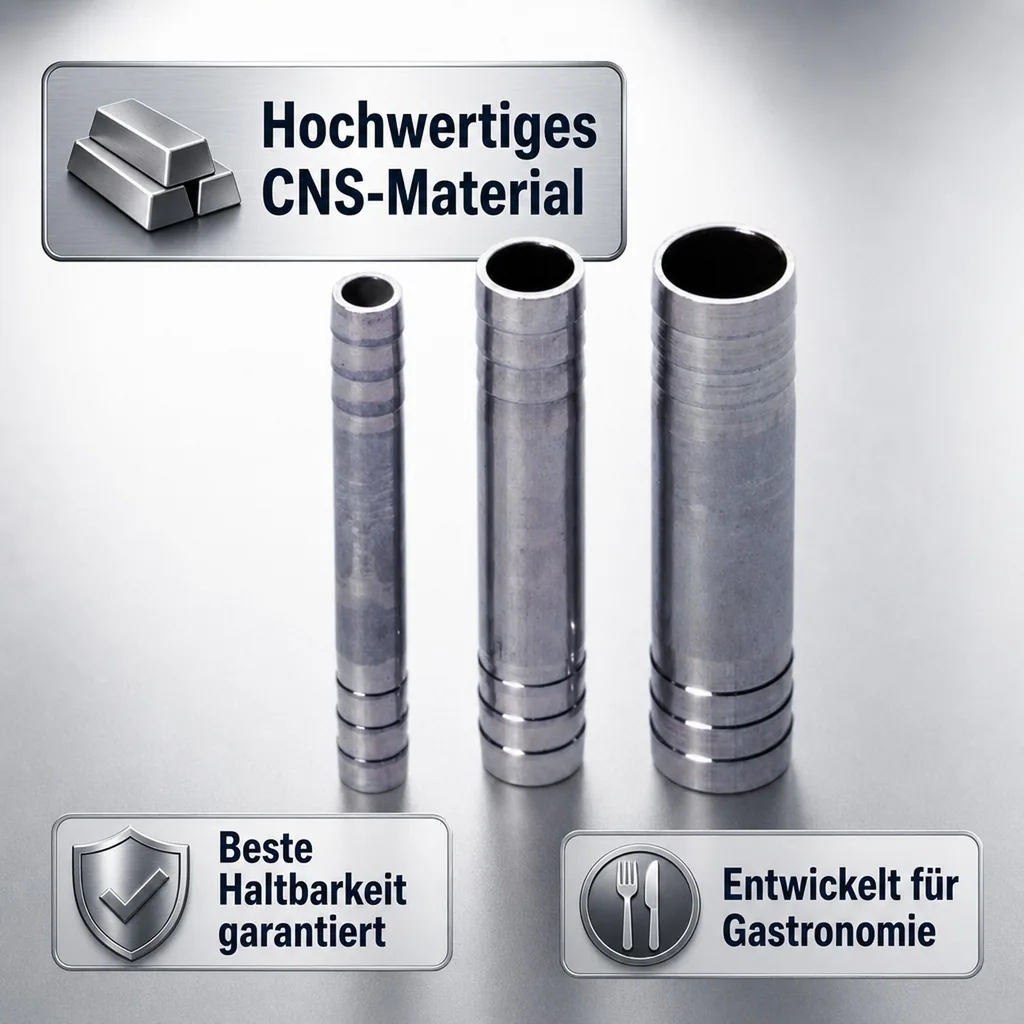 Doppel-Bierschlauchtülle CNS NW 10mm