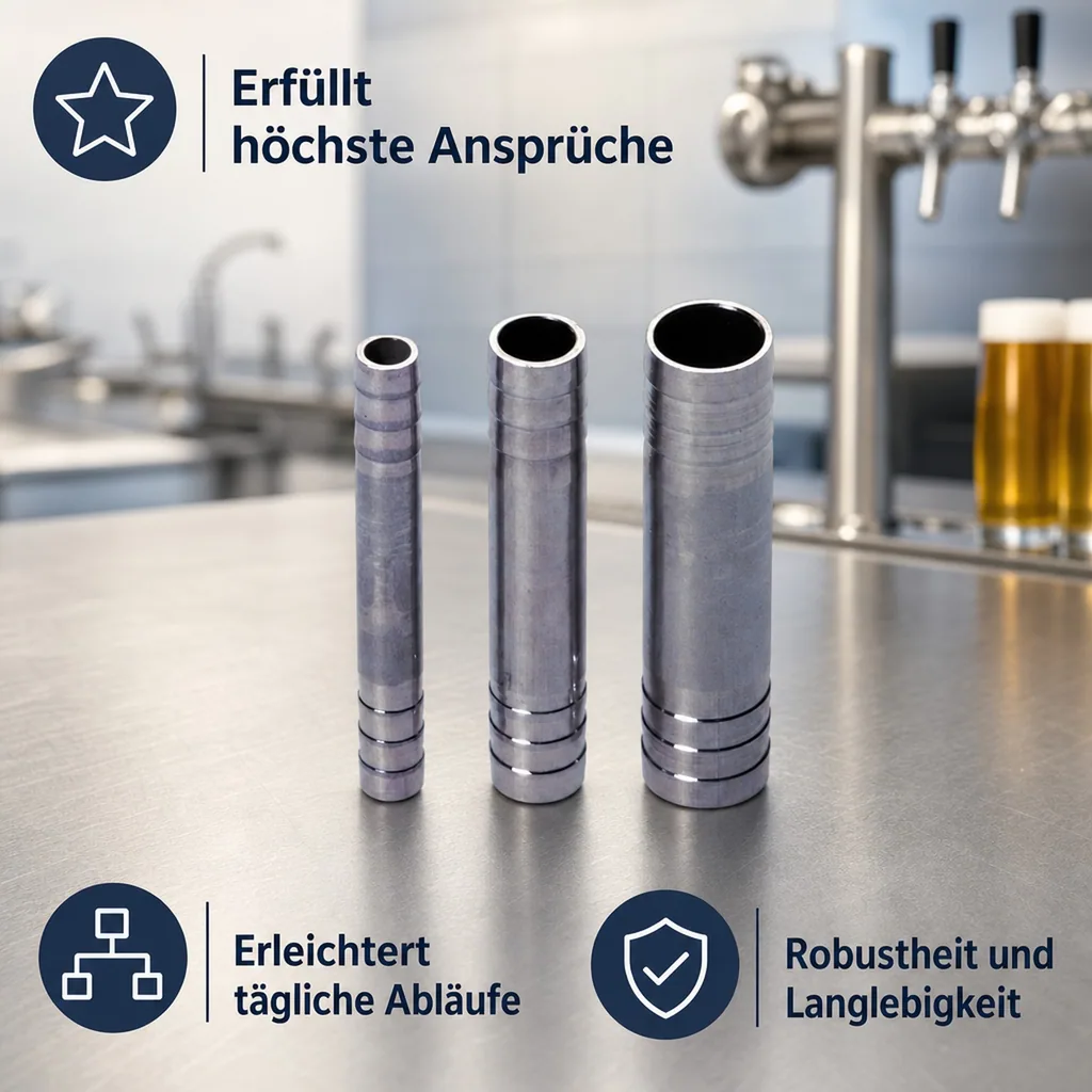 Doppel-Bierschlauchtülle CNS NW 10mm