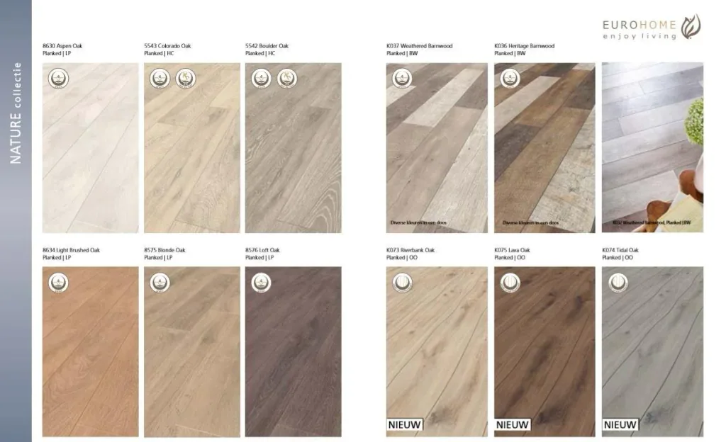 Nature Laminatboden Curving Riverbank Oak 8 mm 2,22 m²