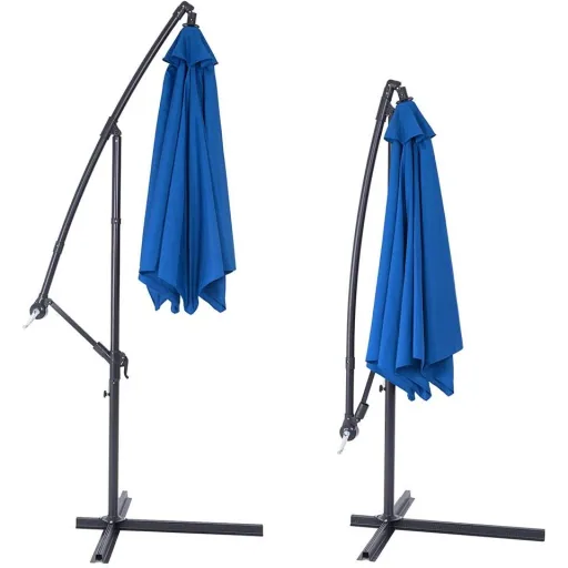 Sonnenschirm faltbar Aluminium blau Ø 330 cm UV-Schutz 40+