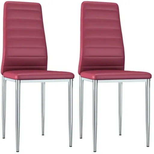 Esszimmerstühle 2-Sitzer Kunstleder rot