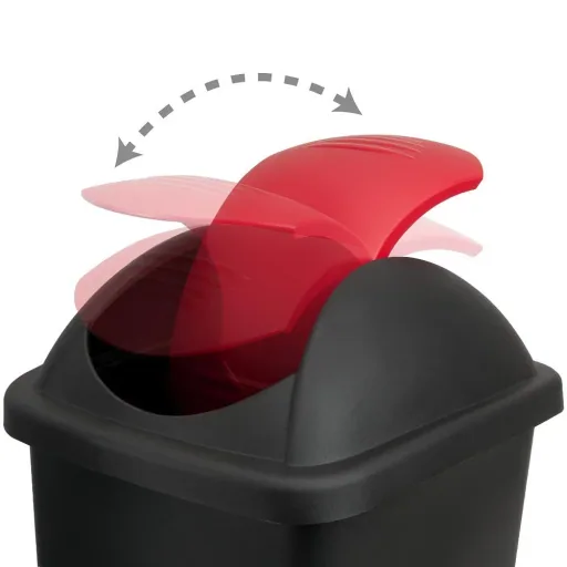 Abfallbehälter schwarz/rot 60 Liter