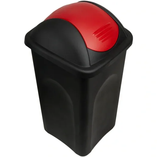 Abfallbehälter schwarz/rot 60 Liter
