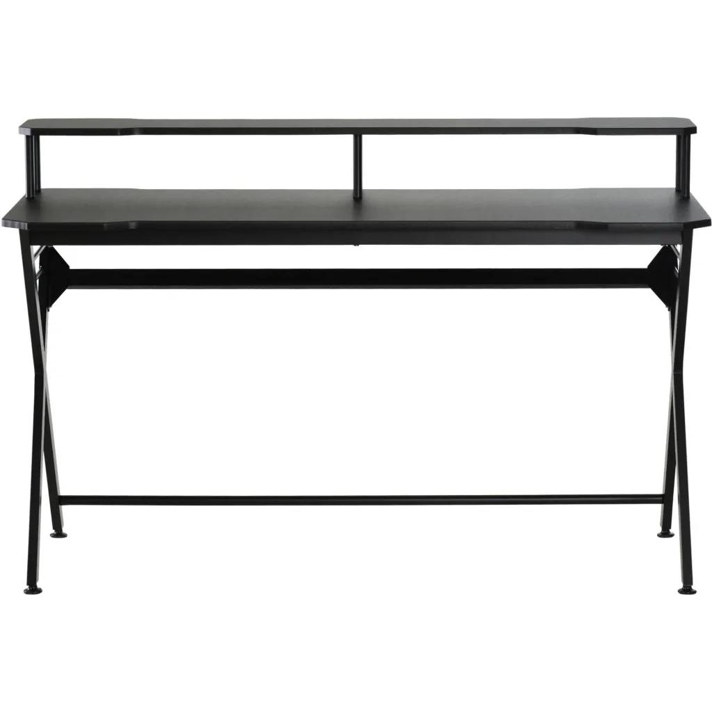 Schreibtisch mit Kopfhörerhaken, schwarz