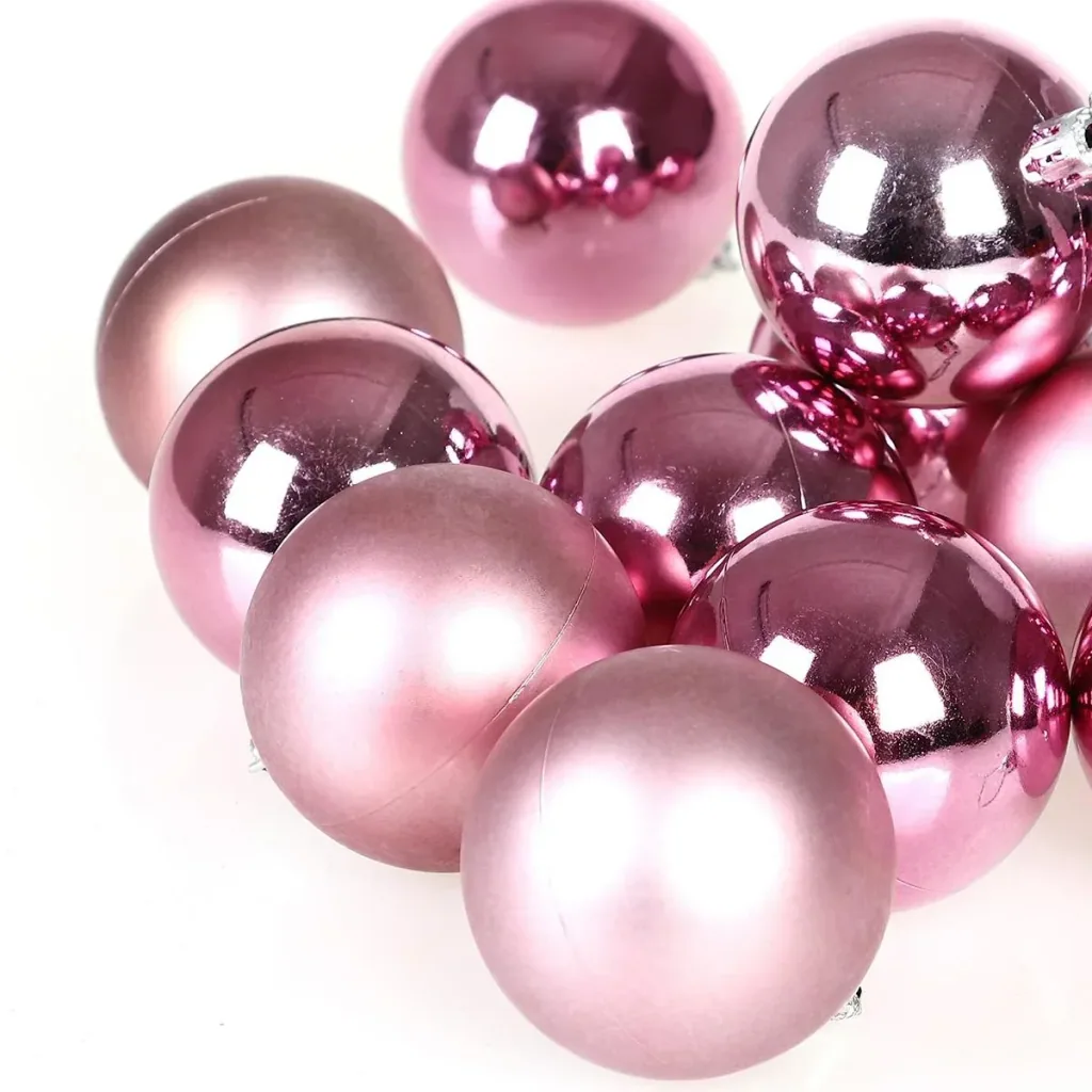 Weihnachtskugeln - Christbaumschmuck - 54 Stück Pink