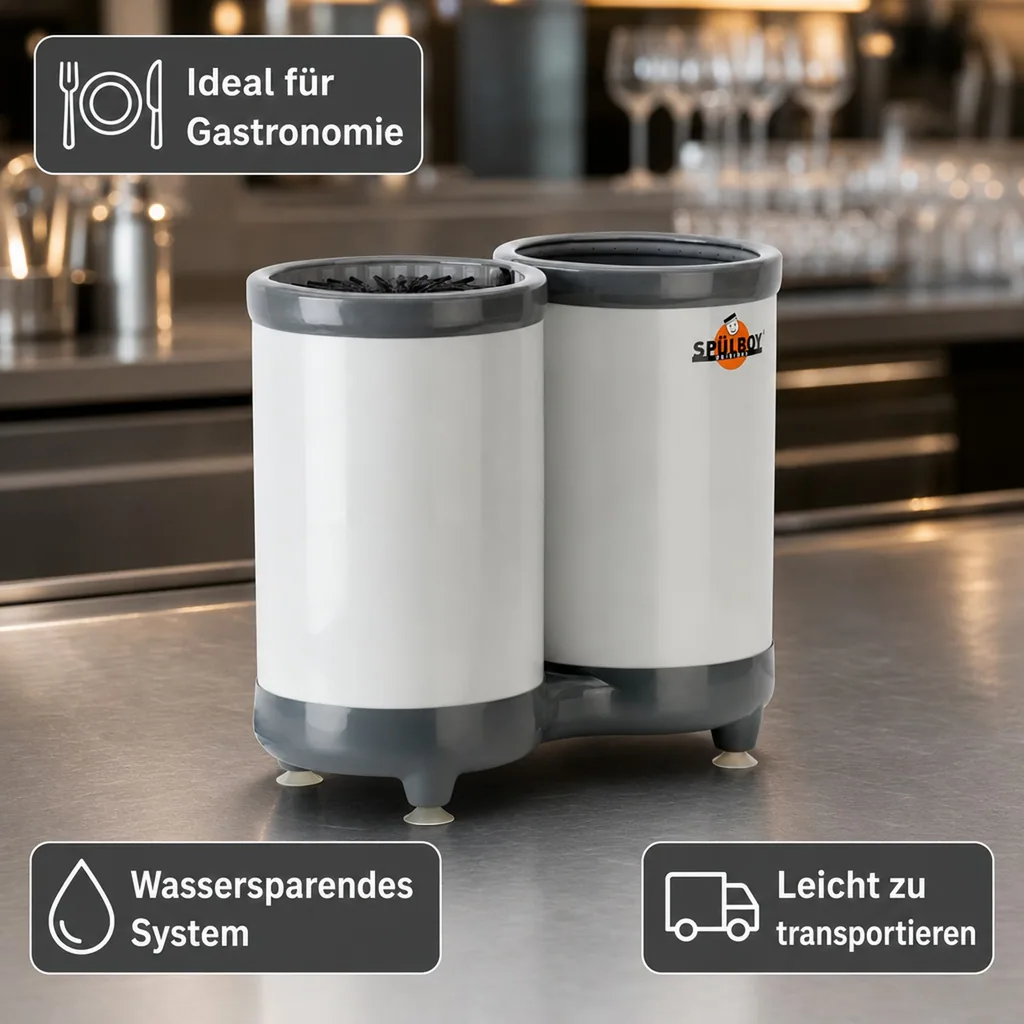 Gläserspüler, Gläserspülgerät - TWIN-GO-T, mit 2 - stufiger Teleskopnachspülung