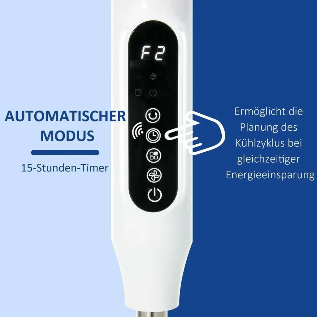 Standventilator mit 3 Belüftungsstufen schwarz/weiß