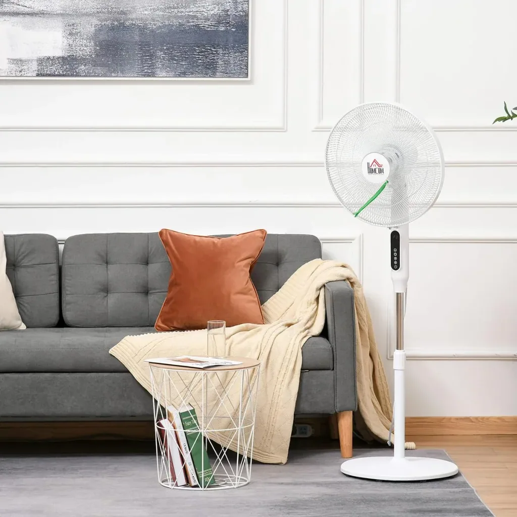 Standventilator mit 3 Belüftungsstufen schwarz/weiß